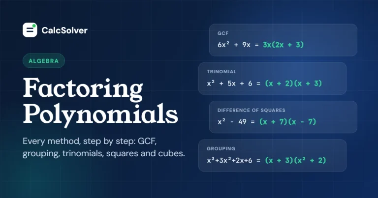 Factoring polynomials: GCF, trinomial, difference of squares and grouping examples