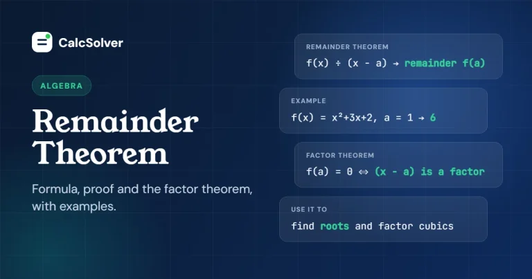 Remainder theorem and factor theorem: formula and examples