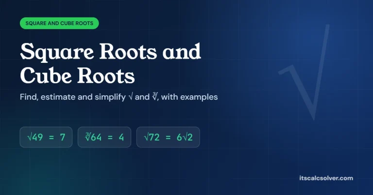 Square roots and cube roots guide: the square root of 49 is 7, the cube root of 64 is 4 and the square root of 72 simplifies to 6 root 2